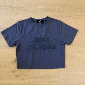 Ego Cropped Baby Tee Miss J'Adore Size US6 Dary Gray